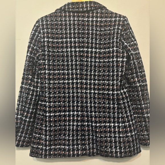 CARRÉ NOIR Italy Velvet Checked Blazer - Picture 2 of 8